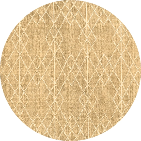 Ahgly Company Indoor Round Abstract Brown Contemporary Area Rugs, 5' Round