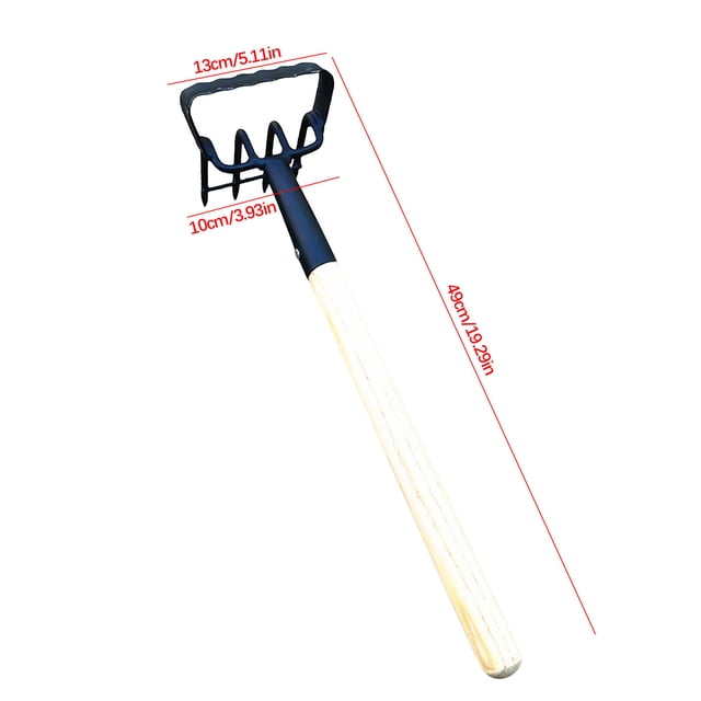 EGNMCR Tools&Home Improvement Small Garden Rake Hand Tool With Ergonomic Wood Handle High Carbon Steel For Loosening Weeding And Transplanting Compact Gardening Tool For Home Garden Rake