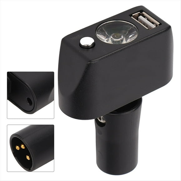 Luz para Silla de Ruedas Eléctrica 3 Pines XLR, Carga USB, Ángulo Ajustable, Controlador Iluminación LED la Noche