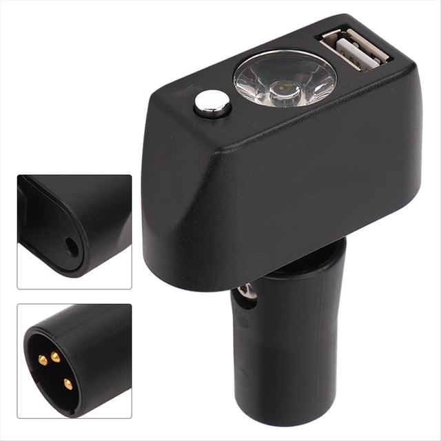 Luz para Silla de Ruedas Eléctrica 3 Pines XLR, Carga USB, Ángulo Ajustable, Controlador Iluminación LED la Noche
