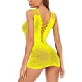 thumbnail image 3 of VISgogo Camisón Sexy Ahuecado para Mujer, Escote Profundo Sin Mangas de Una Pieza con Diseño de Diamantes de Imitación VISgogo moda, 3 of 6