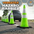 thumbnail image 4 of 18” Lime Green Traffic Cone - 12 Pack - Premium PVC Safety Cone for Parking, Caution, Construction, Road Crews, Emergency Vehicle - Xpose Safety, 4 of 7