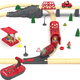 thumbnail image 5 of Tren de Madera Motorizado, Tren de Control Remoto con Conexión Magnética, Trenes Locomotoras Que Funcionan con Baterías para Niños Pequeños, Compatible con Thomas, Brio, Chuggington (Rojo), 5 of 7