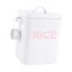 thumbnail image 5 of Contenedor de arroz de hierro, bote de harina, recipiente hermético para almacenar alimentos, contenedor de arroz de metal. Blanco M, 5 of 9