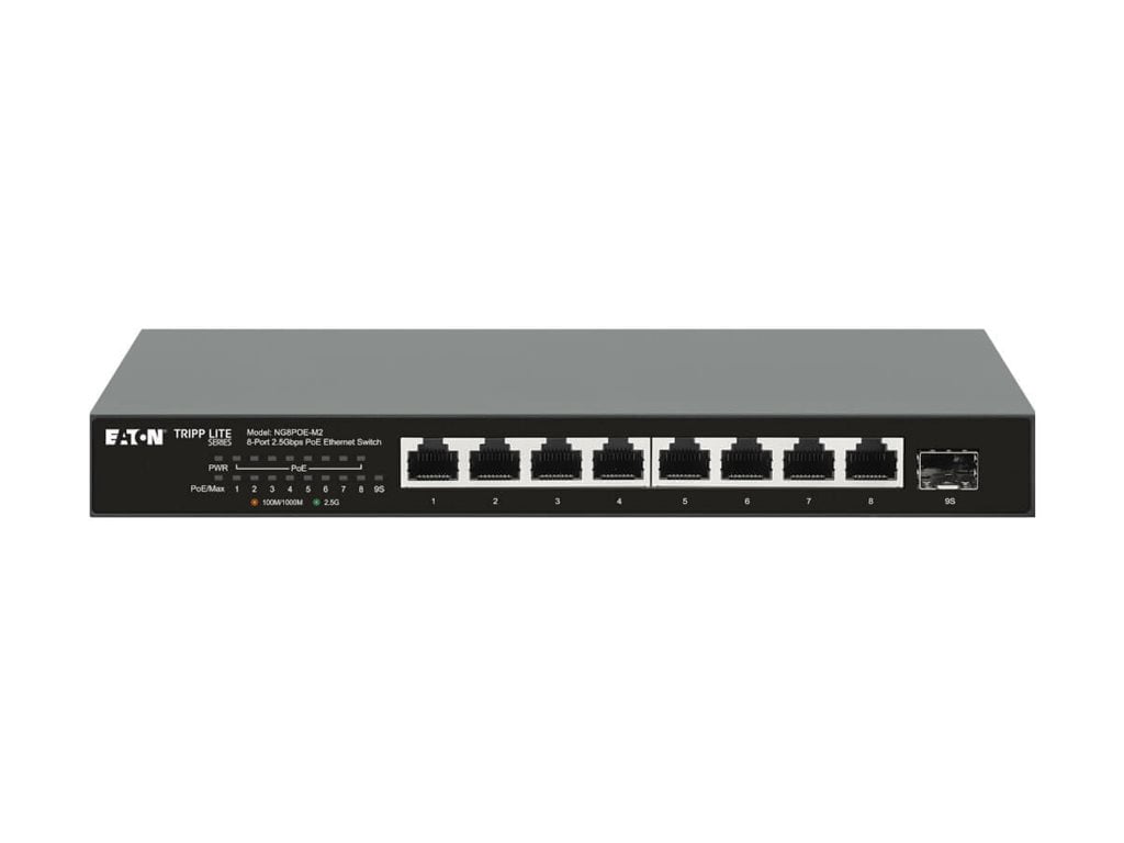 Eaton Tripp Lite Series 8-Port 2.5 Gbps Desktop Gigabit Ethernet Unmanaged Switch with PoE+ Pass-Through, 100W, Metal Enclosure, TAA - 6 Ports - 2.5 Gigabit Ethernet, 10 Gigabit Ethernet - 2.5GBase...