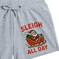 thumbnail image 2 of Christmas Santa Claus "Sleigh All Day" Women's Heather Gray Lounge Shorts - XS, 2 of 2