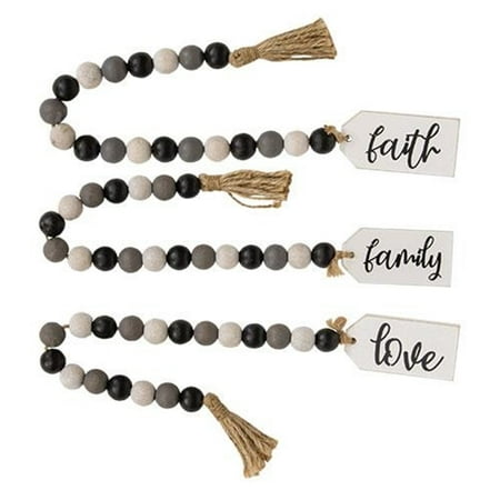 

CWI Gifts Faith Love Family Beaded Tag Hanger 3 Asstd.