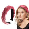 thumbnail image 3 of Tweang Hair Wrap Sweat Headband Men Hair Bands Boho Headbands for Women Sweat Bands Headbands Men Wide Headband Headscarf for Women's Hair Hot Pink One Size, 3 of 4