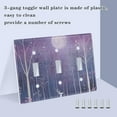 thumbnail image 3 of Yayeee Toggle Light Switch Wall Plate 2-Gang 4.56"x4.48" Decorative Outlet Cover, Purple Forest, 3 of 7