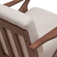 thumbnail image 5 of Omax Decor Zola Solid Wood and Fabric Upholstered Accent Armchair in Walnut/Beige, 5 of 5