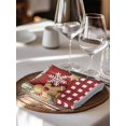 thumbnail image 6 of Christmas Cloth Napkins Set of 4 Reusable Dinner Napkins, Retro Winter Ice Cream Snowflakes Needles Plaid Cocktail Napkin Washable Table Napkins for Wedding/Holiday Party/Baby Shower 20"x20", 6 of 7