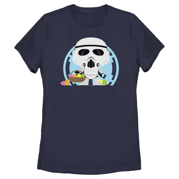 Women's Star Wars Stormtroopers Are Ready To Hunt Eggs On Easter  Graphic Tee Navy Blue 2X Large