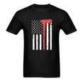 thumbnail image 3 of Men's Casual Round Neck T-shirt American Flag Shirt Loose Short Sleeve Top Pullover, 3 of 5