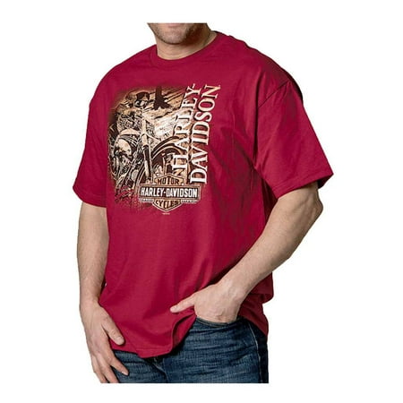 - Harley-Davidson Men's Stenciled Motorcycle Short Sleeve T-Shirt, Cardinal Red, Harley Davidson