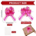 thumbnail image 3 of Uxcell 12 paquetes de lazo para envolver regalos, 8.7" x 6.7" lazos de cinta de grano de madera color rojo rosa, 3 of 6