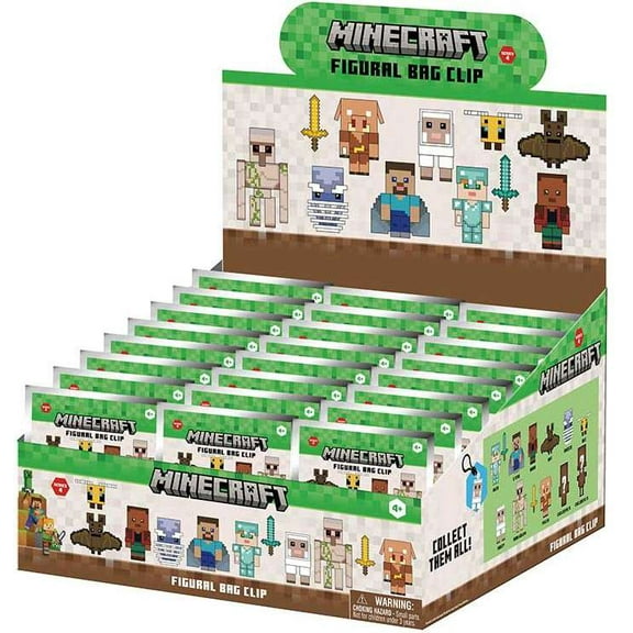 3D Figural Bag Clip Minecraft Series 4 Mystery Box [24 Packs]