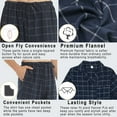 thumbnail image 4 of LNFINTDO Mens Flannel Pajama Sets Plaid Cotton Pajamas Pjs Set Button Down Soft Warm Lounge Sleepwear Tops & Pjs Pants, Navy Plaid, Medium, 4 of 7