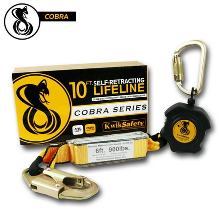 Self Retracting Web - KwikSafety 10’ COBRA Self Retracting Lifeline ANSI Class A Poly Web SRL