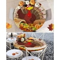 thumbnail image 6 of Fitted Round Tablecloths Table Covers 36-44in,Thanksgiving Funny Turkey Waterproof Elastic Edged Table Cloth for Kitchen Dining Holiday Party Tables Decor,Farm Pumpkin Maple Leaves Harvest, 6 of 6