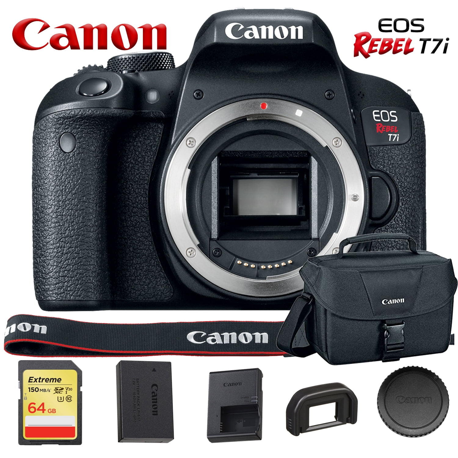 Canon EOS Rebel T7i DSLR Camera (Body Only) 1894C001 With Canon Bag and