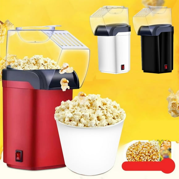 Fiudx Máquina para Hacer Palomitas de Maíz, Calentamiento Rápido En 3 Minutos, Refrigerio Saludable a Base de Aceite, Práctico Diseño de Cuchara, Noche de Cine En Casa, Camping Al Aire Libre, Rojo/Ne