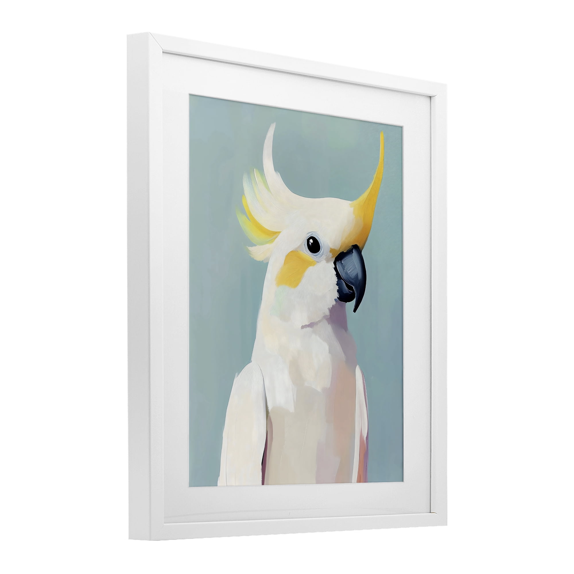 Stupell Industries Yellow Crested Cockatoo White Framed Print Under Glass, design by The Prints Vibe