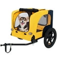 thumbnail image 3 of Dog Bike Trailer for Small & Medium Pets - Foldable Pet Cart with Quick Release Wheels & Safety Leash, Yellow (42.52"L x 31.5"W), 3 of 20
