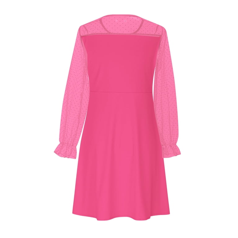 pink mesh shirt dress Karma Oversized Mesh Dress + Slip in Electric Pink S