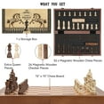 thumbnail image 4 of FREYBLI Magnetic Wooden Chess Board Set for Adults Kids, Handcrafted 15 Inch Chess and Checkers Set, Folding Portable Travel Unique Chess Game for Tournament Professional, 4 of 7