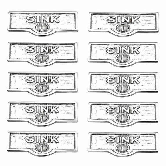 10 Switch Plate Tags SINK Name Signs Labels Chrome Brass | Renovator's Supply