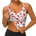 thumbnail image 3 of Honeii Red Football patten Workout Crop Tank Top for Women Yoga Tank Tops Athletic Sports Shirts Exercise Undershirts,Sports Bra,Sports vest-XX-Large, 3 of 8
