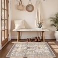 thumbnail image 2 of Roxstand 2'x3' Washable Entryway Rug, Vintage Non Slip Stain Resistant Small Accent Throw Kitchen Rugs, Brown, 2 of 10