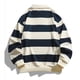 thumbnail image 3 of Ceisia Men Solid Color Casual Gift Button Half Zip Lapel Long Sleeve Casual Knit Top, 3 of 9
