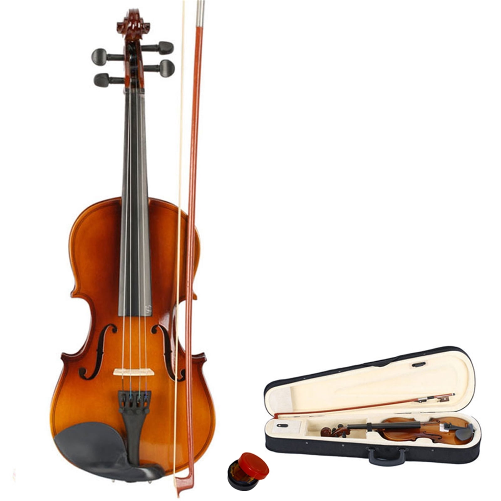 3/4 Acoustic Violin Kit Wood Violin with Case Bow Rosin for Teens