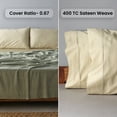 thumbnail image 5 of Weddingly certified 100% Giza egyptian cotton sheets|4 piece set|Deep pocket|Extra Long staple|Sateen Weave|High fabric strength,Uniform &soft|Wrinkle free|(Twin,Sage Green), 5 of 5