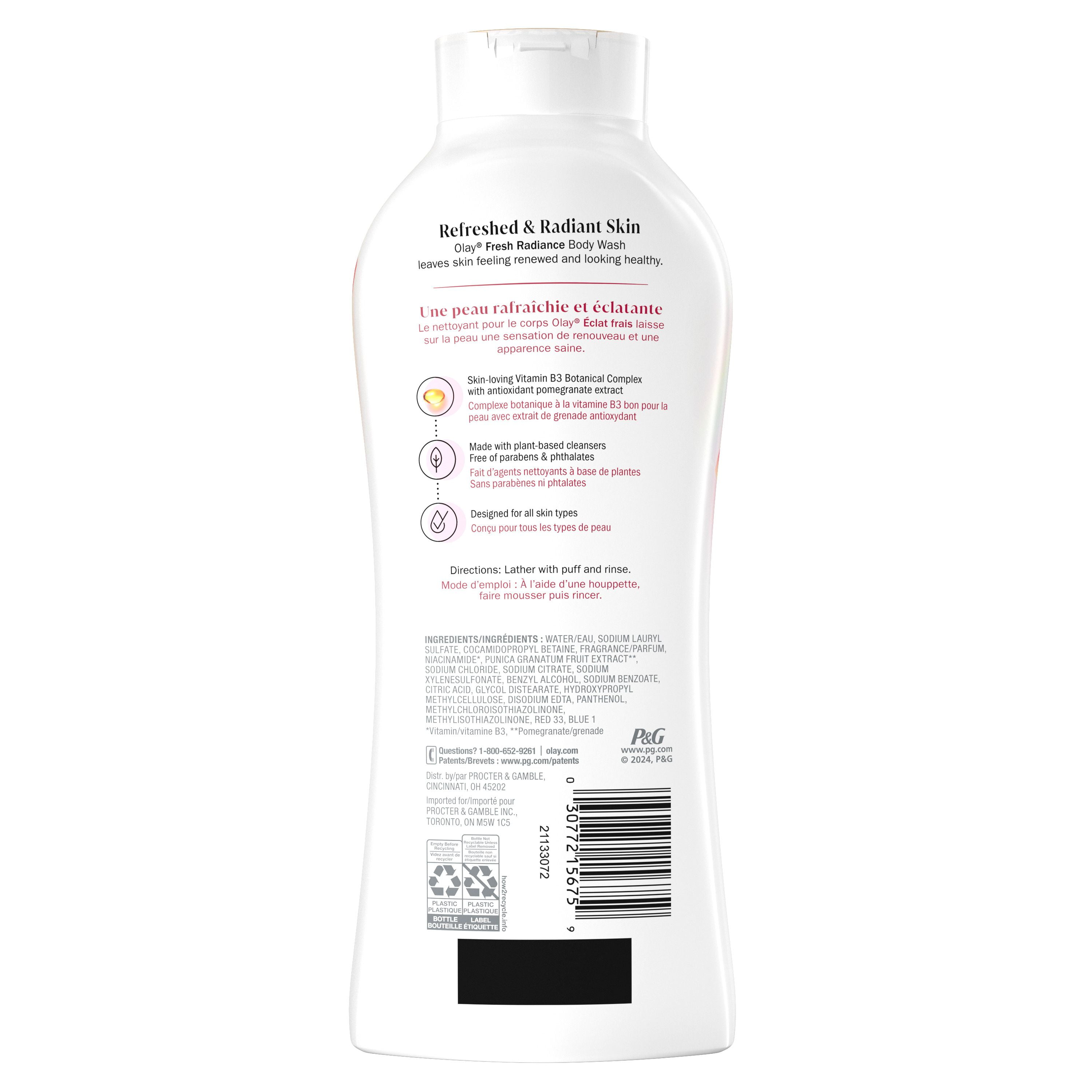 Nettoyant pour le corps Olay Éclat frais avec essence de cerise noire et de vanille