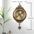thumbnail image 3 of Aero Snail 12.6" Pendulum Wall Clock, Solid Wood, Battery Operated, Retro Vintage Clock W891, 3 of 8
