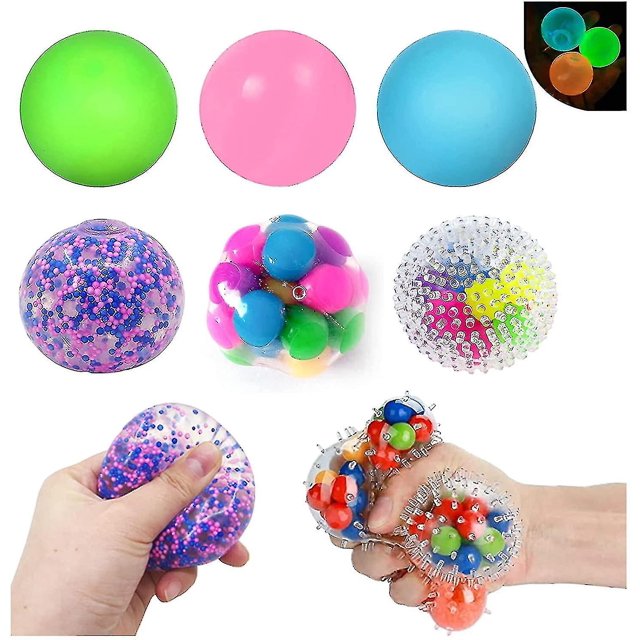 Juguetes antiestrés de bolas de estrés de ADN - Paquete de 6 bolas de estrés sensorial Nedo Fidget Toy Relief