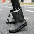 thumbnail image 3 of AUXDIQ Wellington Boots Men Mid-calf Wellies Waterproof Rain Boots Outdoor Garden Shoes, 3 of 5