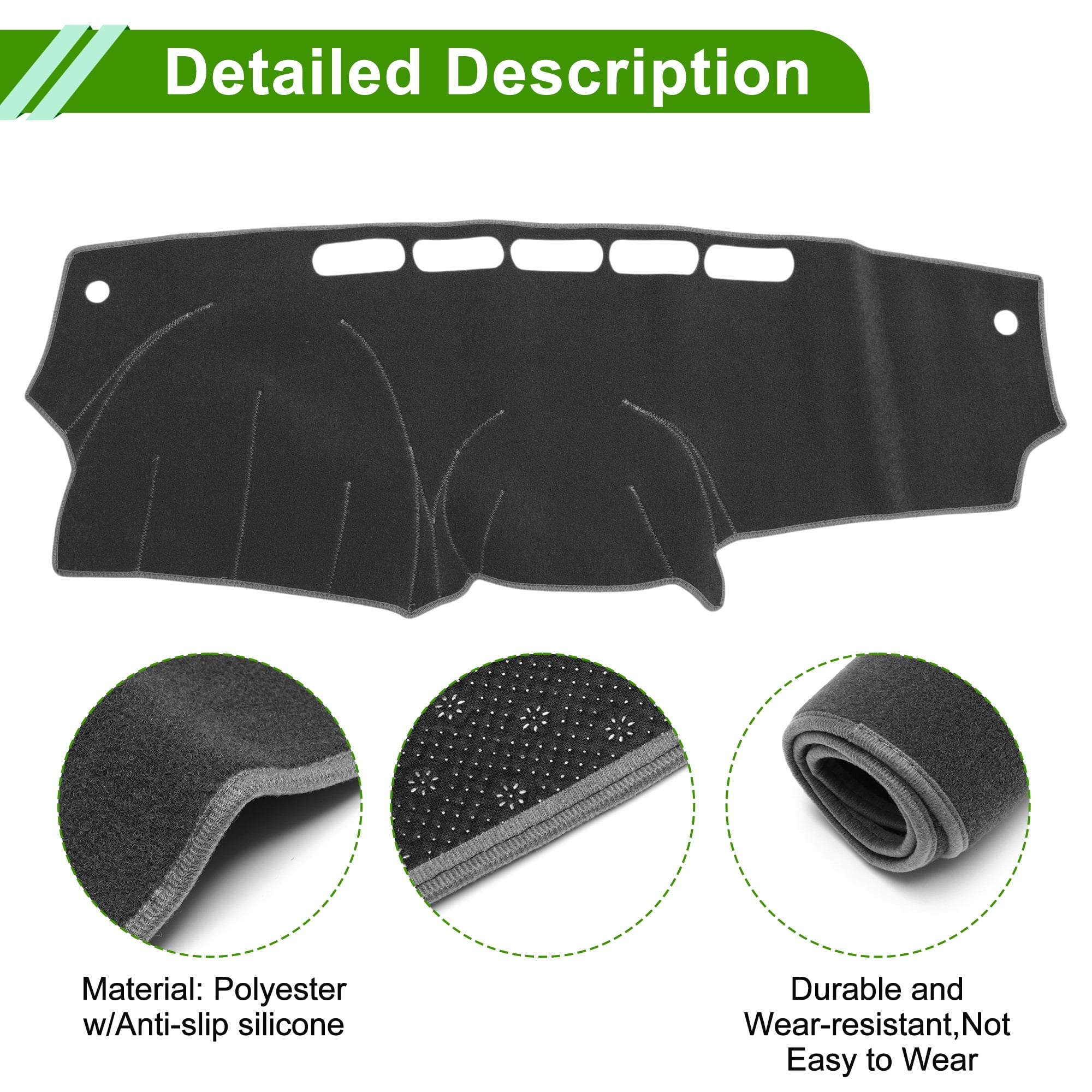 Unique Bargains Non-Slip Dash Cover for Nissan Versa 2012-2018 Black