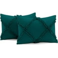thumbnail image 5 of D.N.G. BEDDINGS 5 Piece Luxurious Diamond Ruffle Comforter Set Super Soft, All Season Pintuck 800 Thread Count, 100% Egyptian Cotton, Super King Size Teal Color, 5 of 9