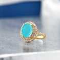 thumbnail image 4 of Gem Stone King 2.36 Ct Oval Green Turquoise 18K Yellow Gold Plated Silver Ring (Size 9), 4 of 4