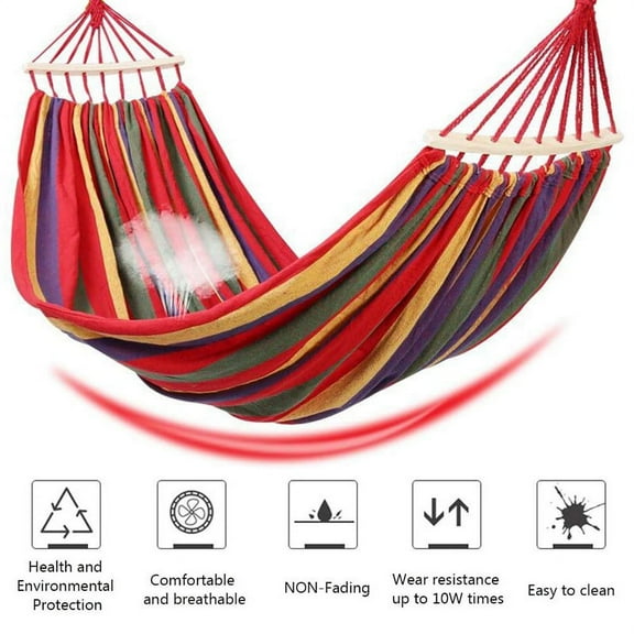 Durable Canvas Rainbow Hammock Portable Comfortable Swing Bed Outdoor Beach Camping Hammocks