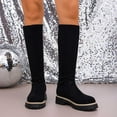 thumbnail image 5 of Women's Knee High Boots Fashion Stretch Slim Fit Round Toe Platform Comfortable Stylish Footwear, 5 of 9
