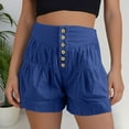 thumbnail image 2 of Womens Summer Flowy Jean Shorts Button Up High Waisted Wide Leg Denim Skort With PocketsFashion Clothing, 2 of 4