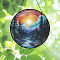 thumbnail image 3 of Mountain Sunset Landscape Stained Glass Suncatcher,creative Decorative Gift,elegant Window Hanging,home Decor,cure Gift,mother's Day Gift, 3 of 7