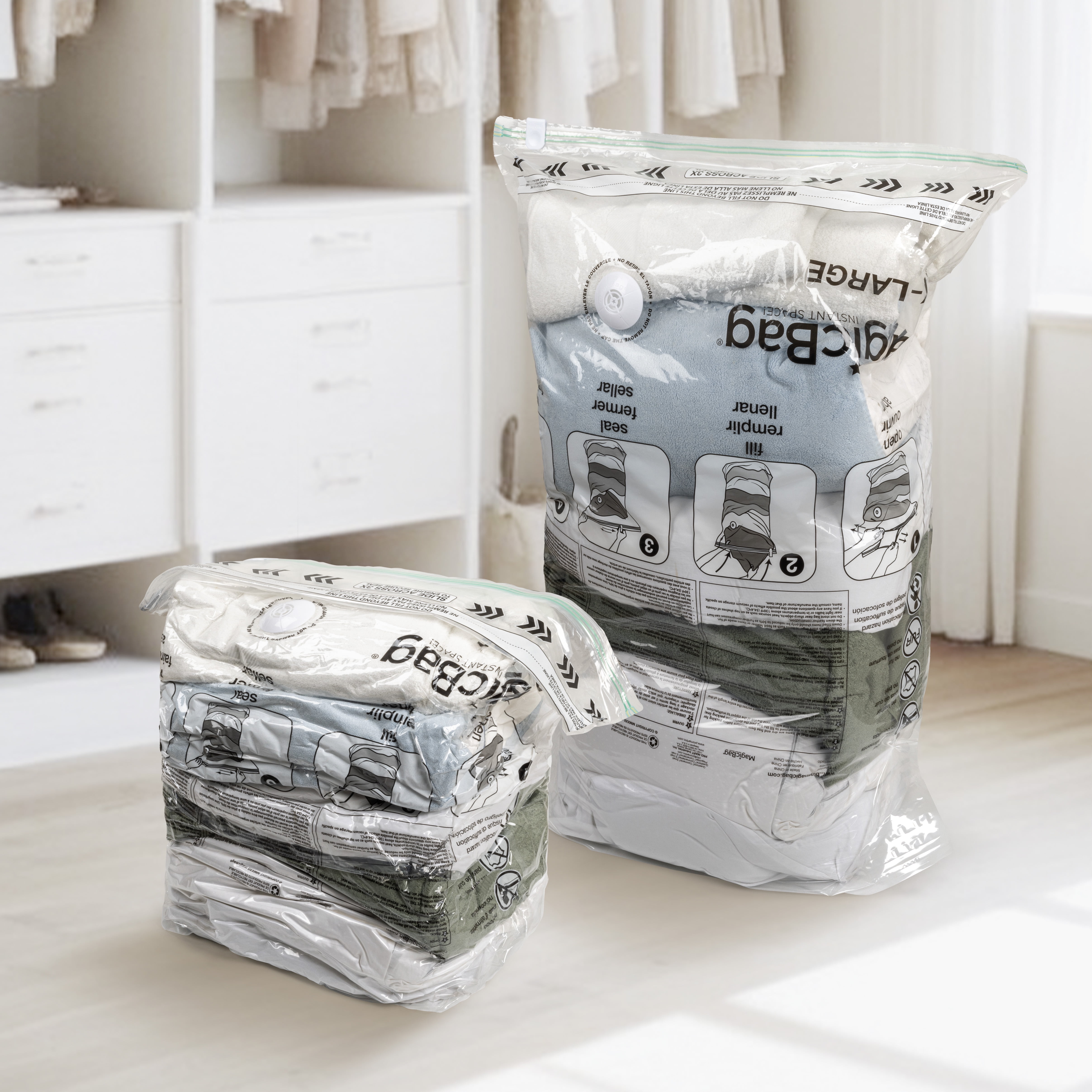 MagicBag X-Large Vacuum Storage Bags, 6 Pack Cube Compression Bags