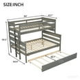 thumbnail image 2 of JERFIT Twin over Full Gray Wood Bunk Bed with trundle. Features slatted design, pull - out bed for extra sleep space., 2 of 3