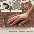 thumbnail image 6 of ODIKA 9'x12' Washable Area Rug Kilim Burnt Navy Orange Stepped Border Distressed Faded Vintage for Great Room, Indoor Concept, Large Living Low Pile, Flatwoven, 6 of 7