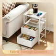 thumbnail image 6 of Nightstand with Charging Station, Black Night Stand with 2 Fabric Drawers, Side Table with USB Ports, End Table with Storage Shelf, for Living Room/Bedroom, 6 of 9